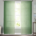 thumbnail image 2 of Green Ombre Sheer Curtains 63 Inches Length 2 Panels Set, Window Sheer Curtains for Living Room/Bedroom, Modern Gradient Abstract Art Light Filtering Rod Pocket Curtain 52'' x 63'' x 2, 2 of 7