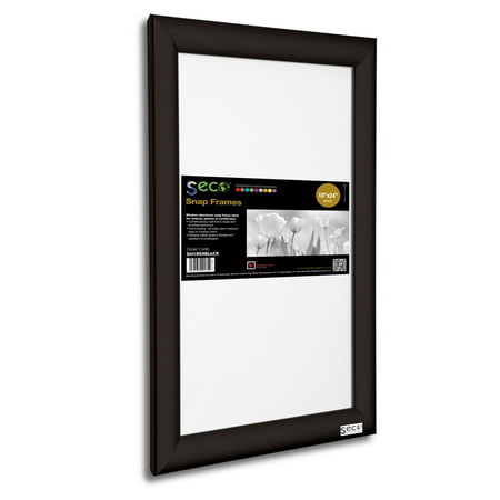 SECO Front Load Easy Open Snap Poster/Picture Frame 18 x 24 Inches, Black Aluminum Frame (SN1824Black)