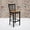Cherry Wood Seat/Black Metal Frame, variant on BizChair 2 Pack Black Window Back Metal Restaurant Barstool - Black Vinyl Seat