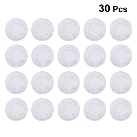 OATIPHO 30Pcs Round Transparent Plastic Grip Pads Furniture Bumpers for Kitchen Cabinets