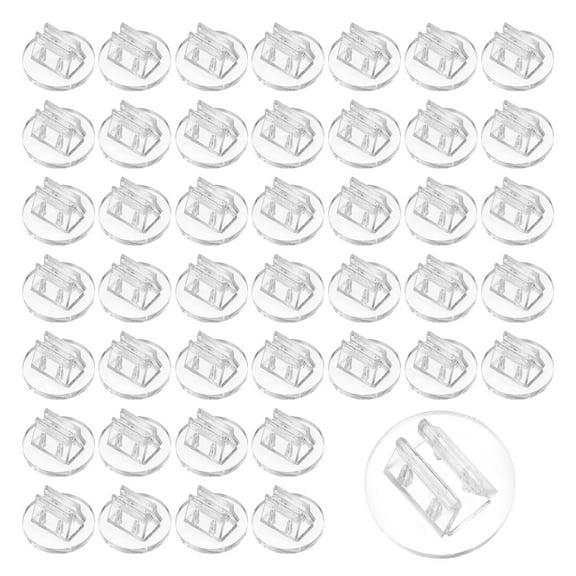 Uxcell 100 Pcs 0.8" Acrylic Round Place Card Holder Table Sign Number Holder, Clear