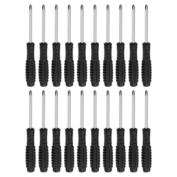 Uxcell 20pcs PH1 Mini Phillips Screwdriver #1 3.9" Length Screwdrivers 2.2" Carbon Steel with Ergonomic Handle for DIY Repairing, Black