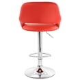 thumbnail image 4 of Elama 2 Piece Adjustable Faux Leather Bar Stool in Red with Chrome Base, 4 of 9