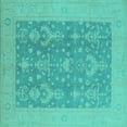 thumbnail image 1 of Ahgly Company Machine Washable Indoor Square Oriental Turquoise Blue Traditional Area Rugs, 4' Square, 1 of 4