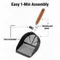 thumbnail image 5 of CrazyMall Heavy Duty Stainless Steel Cat Litter Scoop with Solid Wood Handle, Silver Round Holes, 5 of 10