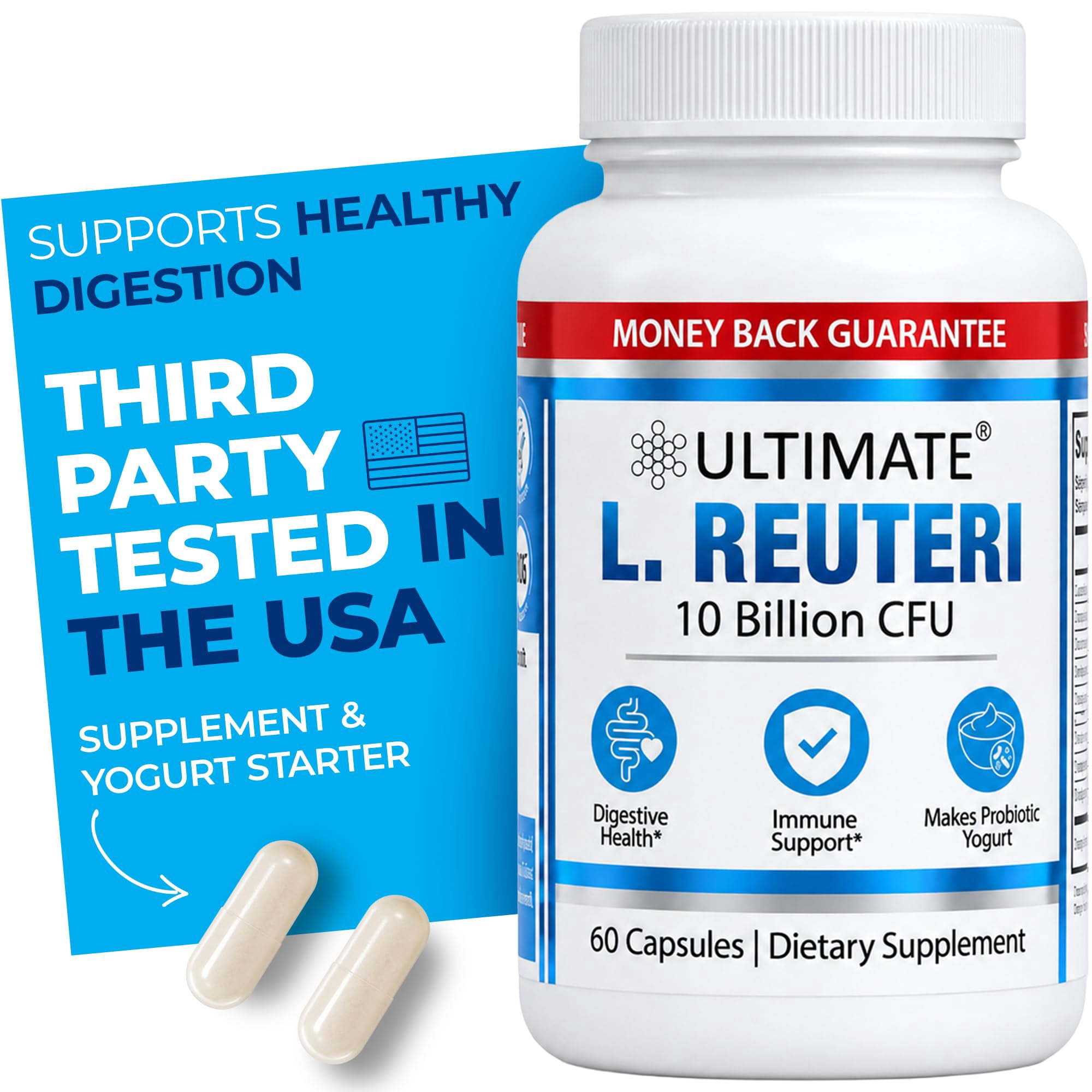 Ultimate L. Reuteri, Yogurt Starter for Super Gut Yogurt, Gut Health Supplement for Digestion & Microbiome Support