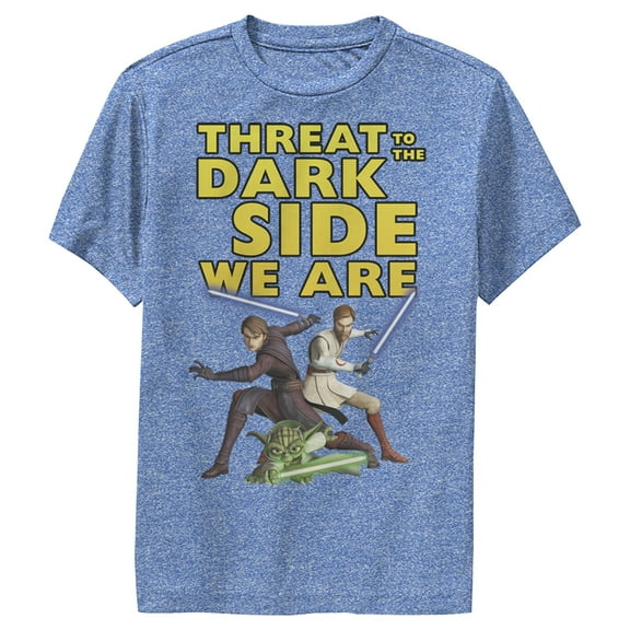 Boy's Star Wars: The Clone Wars Threat To The Dark Side We Are Performance Graphic Tee Royal Blue Heather Large