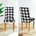 thumbnail image 5 of Black White Buffalo Plaid Dining Chair Covers Set of 4 Spandex Stretch Chair Slipcover for Dining Room Hotel Banquet, 5 of 6
