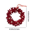thumbnail image 3 of Flocking Christmas Tree Ornaments, Hanging Christmas Decorations, Burgundy Bow Flocked Holiday Ornament for Tree and Mantle, Flocked Material Lightweight, 3 of 7