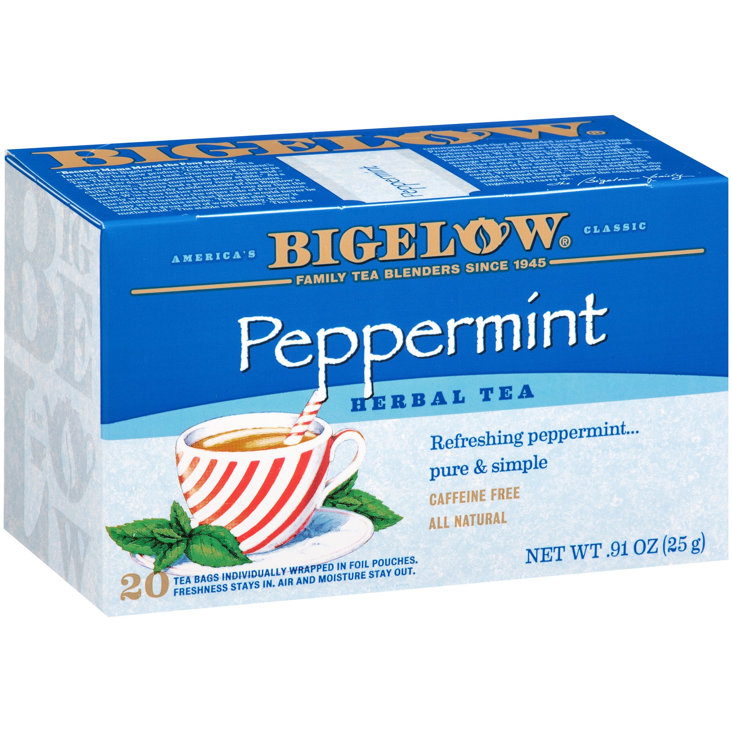 Bigelow Peppermint All Natural Caffeine Free Herb Tea Bags, 20 count by RC Bigelow, Inc.©