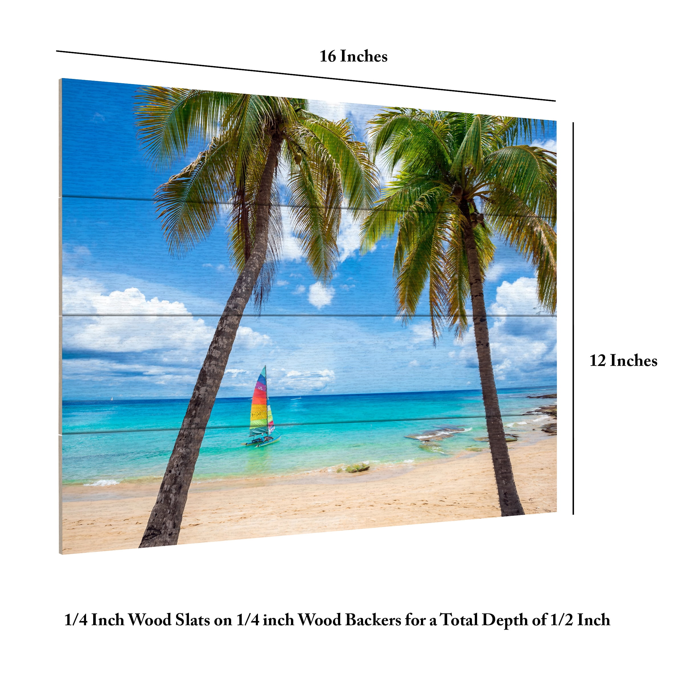 Lizzy Davis 'Postcard From Paradise' Wood Slat Art 12x16