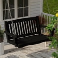 thumbnail image 3 of Wildridge Classic Mission Porch Swing, Black - Outdoor Weather Resistant Recycled Plastic Furniture for Patio, 3 of 4