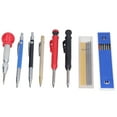 thumbnail image 2 of Solid Carpenter Pencil Set, Portable Carpenter Scriber Marking Kit Easy To Engrave With Refill Center Punch Carbide Scriber For Woodworking, 2 of 8