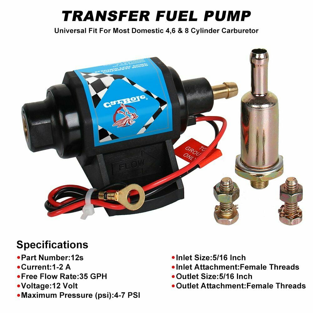 Universal Electric Inline Fuel Pump Carburetor 47 PSI 32 GPH Gas
