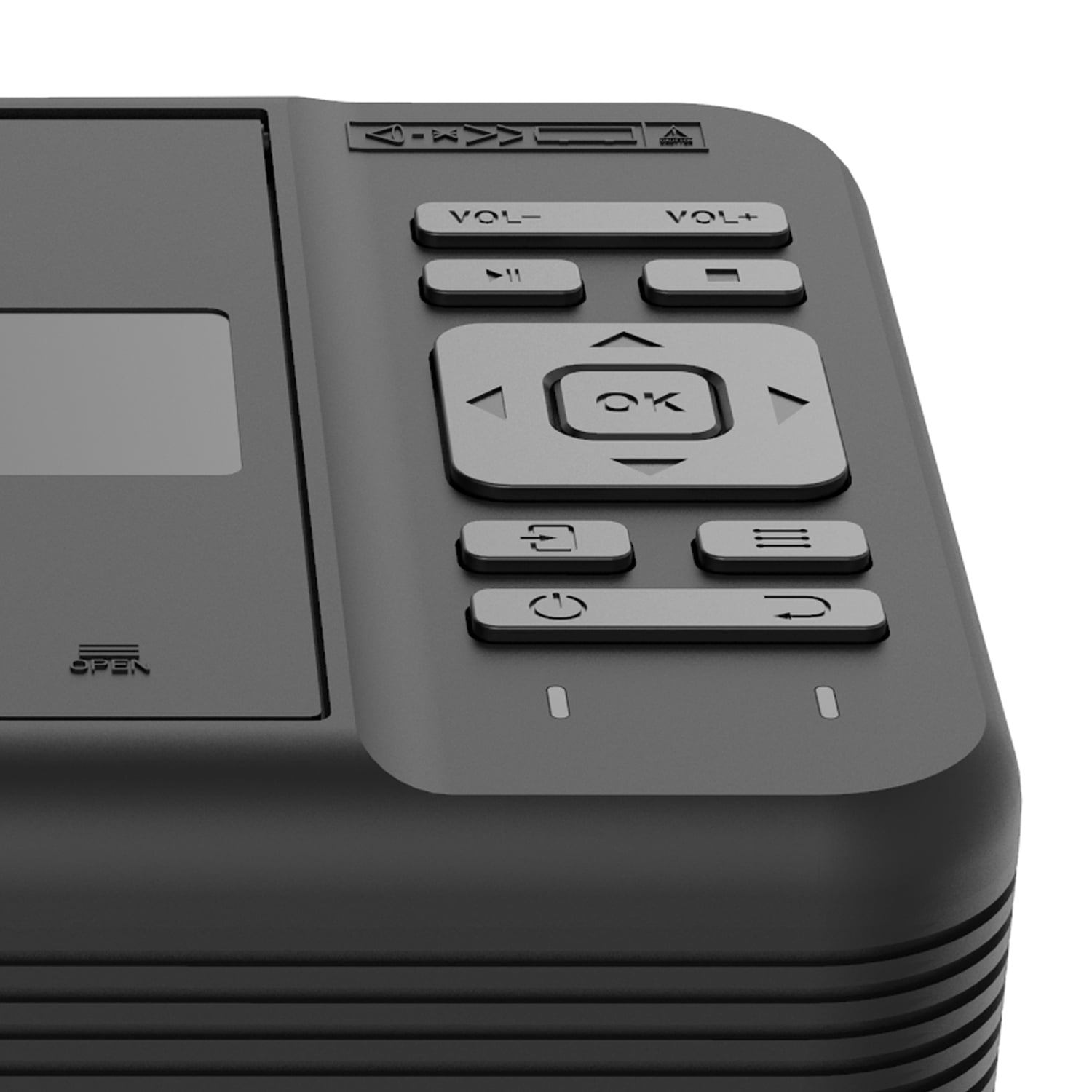Open Box RCA Bluetooth 480p LCD Compact Projector with Built-in DVD Player, 100-In. Foldup Screen, and Remote (Black), RPJ241-COMBO-BLACK-V