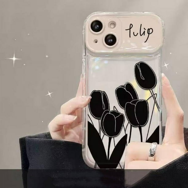 Funda Para Huawei P30Pro Nova 9 7 6 SE 5 7i P40 Lite P30 Pro Honor 50 Cámara A Prueba De Golpes Protector De Tulip Flor Suave TPU Cubierta Flip Maquillaje Espejo Soporte Plegable