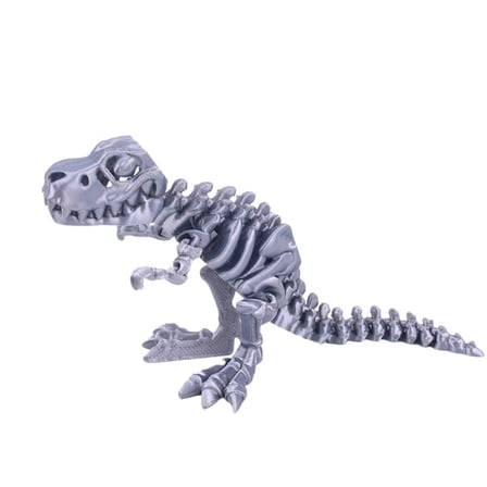 1PC Silve r16.3CM 3D printed articulated Tyrannosaurus Rex figurine