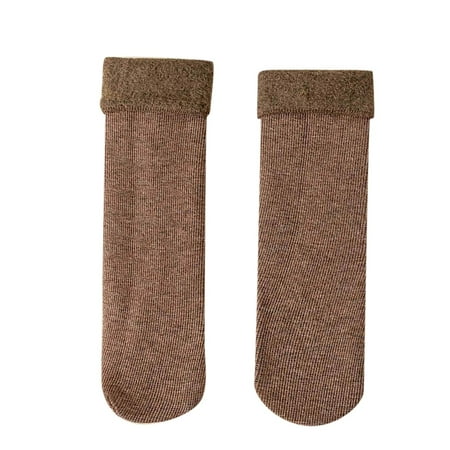 

Zlekejiko Women Casual Solid Plush Socks Warm Thickened Socks