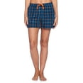 thumbnail image 5 of Ashford & Brooks Women's Woven Short Sleeve Pajama Shorts Set, Black/Blue/Plaid, S, 5 of 6