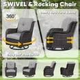 thumbnail image 4 of Patiobula Outdoor Patio Swivel Glider Chair Set of 2,All-Weather Rattan Swivel Rocking Lounge Chair with Removable Cushions for Patio Porch Pool,Brown/Gray, 4 of 12