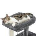 thumbnail image 6 of Pefilos 33" Modern Cat Tree for Adult Cats With Double Condos Spacious Perch Sisal Scratching Posts Cat Tower for Indoor Cats Climbing Ladder and Replaceable Dangling Balls, Gray, 6 of 12