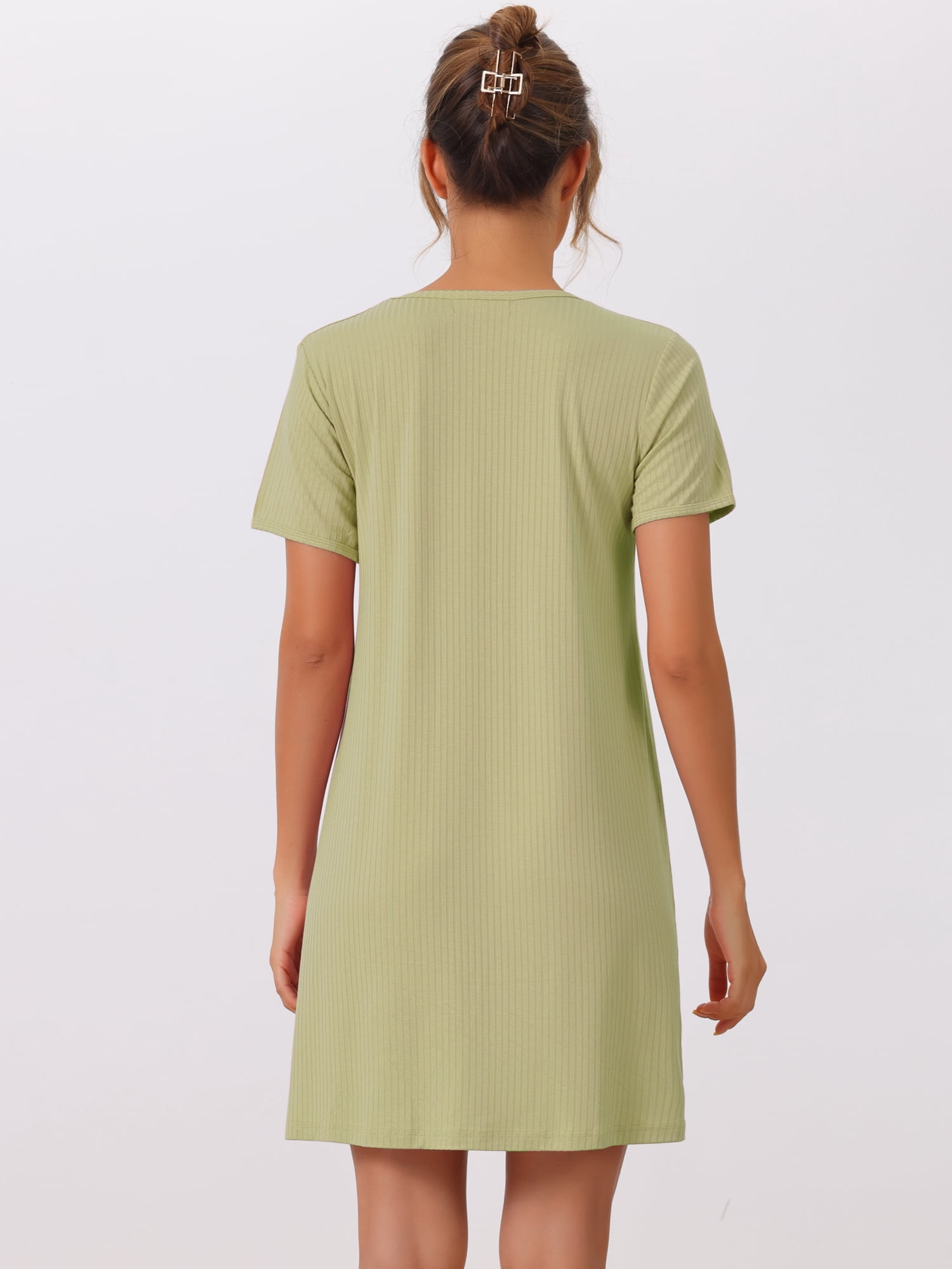 DARING DIVA Women's Modal Short Sleeve Sleep Shirt Crewneck Short Nightshirt S Yellow