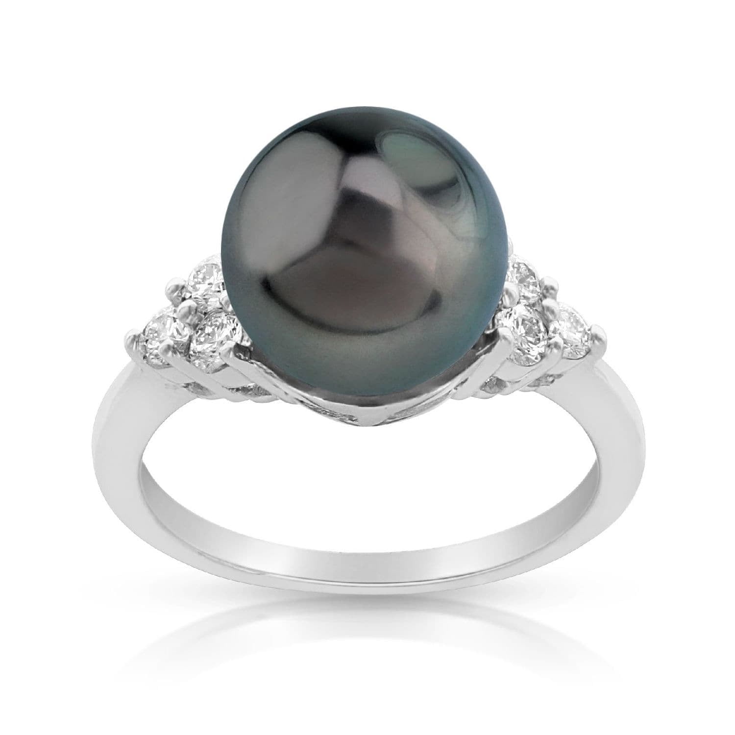 Radiance Pearl 14k Gold Tahitian South Sea Pearl and Diamond Accent Ring by Overstock