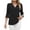 *2-Black, variant on Women's 3/4 Ruffled-Sleeve Blouse,Ladies V-Neck Stretchy Top,Flowy Summer Shirt For Women,White,Size XXL