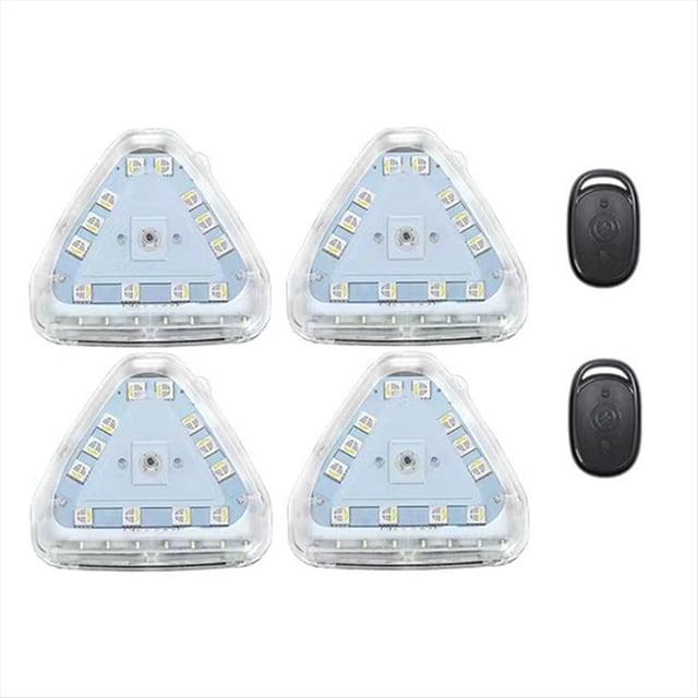 Luz de Advertencia LED para Coche, Luz Estroboscópica, Luz LED Anticolisión para Motocicleta, Control Remoto, 4 Luces.