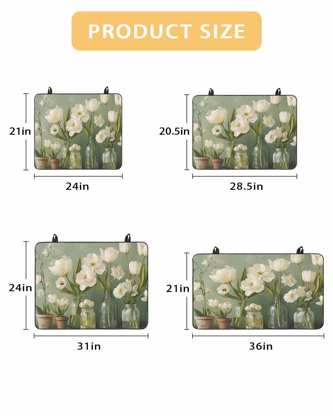 nqOlkjepod Large Induction Cooktop Protector Mat 24"x21", Flower Floral Stove Top Covers for Electric Stove, Watercolor Cottagecore Blooms Wildflowers Stove Burner Cover Mats, Glass Top Stove Cover