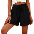 thumbnail image 5 of LEKWK Running Shorts for Women High Waisted Casual Athletic Shorts with Pockets Drawstring Relaxed Fit Workout Bottoms Summer Sporty Gym Outfits, 5 of 8