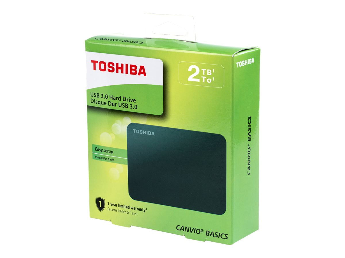 Toshiba Canvio Basics 2TB Portable External Hard Drive USB 3.0 Black,  HDTB420XK3AA