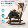 thumbnail image 4 of Oversized HDPE Outdoor Rocking Chair, All-Weather High Back Porch Rocker, Brown, 4 of 7