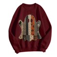 thumbnail image 4 of Unir Women's Halloween Patchwork Ghost Layering Pullover Crew Neck No Hood Sweatshirt Long Sleeve Casual Top 1PC S-XXL Plus Size Friendly, 4 of 4