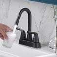 thumbnail image 3 of Wowow 4 in. Stainless Steel Centerset Double Handle Bathroom Faucet in Black, 3 of 8