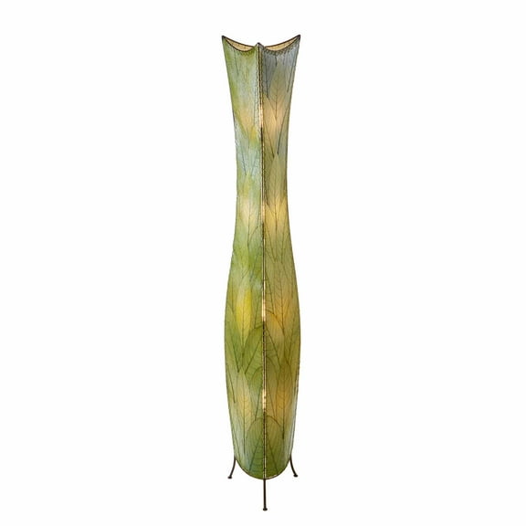 Eangee Home Design Flowerbud Giant Floor Lamp, Shade Made Of Cocoa Leaves, 13x13x72 Inches