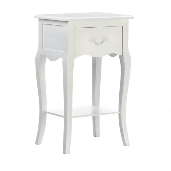 Zingz & Thingz 25.5" Winter White Contemporary Rectangular Accent Table