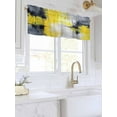thumbnail image 3 of Valances for Windows Yellow Gray Abstract Rod Pocket Cafe Window Treatments Valance Curtains for Kitchen Bathroom Laundry Basement Windows 60"x14", 3 of 9