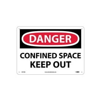 National Marker Confined Space Keep Out 10X14 .040 Aluminum Danger Sign D372AB