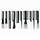 thumbnail image 1 of Set de 10 peines de peluquería profesionales para todo tipo de cabello y peinados (negro), 1 of 5