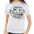 thumbnail image 3 of Oversized Troll Face Meme Graphic Design Lane Seven Ring Spun Jersey Cotton Short Sleeve Premium T-Shirt - White 3XL, 3 of 4