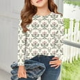 thumbnail image 6 of Abcomgle Girls Long Sleeve T Shirts 10-12 Crewneck Winter Tee for Girls Trendy Basic Girls Tops Cotton Boho Ethnic Blouses for Girls 3-4 Years,Beige, 6 of 6