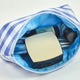 thumbnail image 6 of NEW Travel Organizer Large-Capacity Portable Plaid Fabric Cosmetic Bag Storage Case Makeup Pouch Wash Bag BLUE, 6 of 8