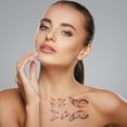 thumbnail image 2 of Unique Bargains 10 Pcs Realistic Temporary Tatto Colorful Fake Tattoos Yellow Pink Purple, 2 of 5