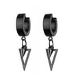 thumbnail image 2 of Cheers US 1 Pairs Earrings for Men Black Stud Earrings Mens Earrings Stainless Steel Black Earrings for Men Women Jewelry Piercing Hoop Earrings Set, 2 of 2