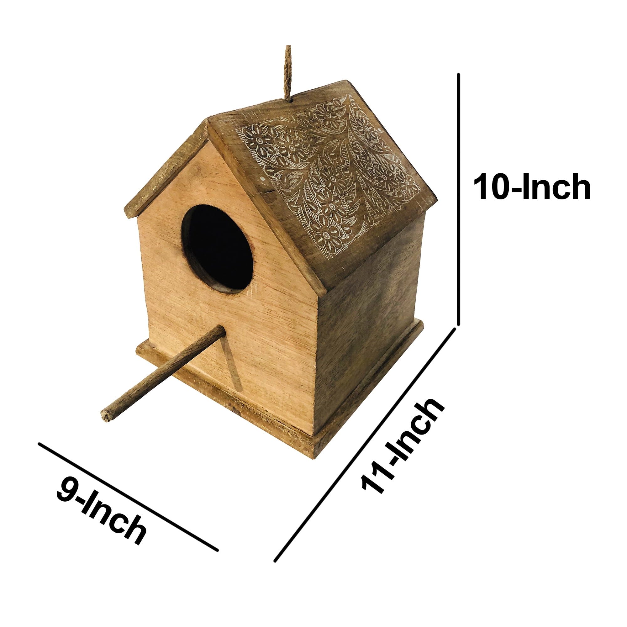 Pefilos 11" Wood Birdhouses for Outdoors Hanging, Bird House Decorative for Outside Garden Yard, Distressed Hanging Bird's Nest in Trees, Beige Pefilos 11" Wood Birdhouses for Outdoors Hanging, Bird House Decorative for Outside Garden Yard, Distressed Hanging Bird's Nest in Trees, Beige