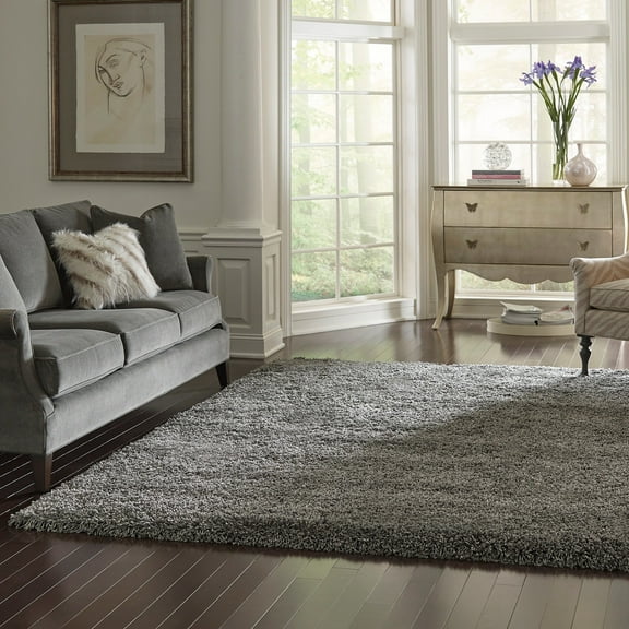 Gertmenian Ultimate Shag Solid Color Charcoal Grey Indoor Area Rug 7x 9