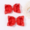 thumbnail image 4 of 2PCS 6" Big Hand-made Grosgrain Ribbon Solid Color Hair Bows Alligator Clips Hair Accessories for Little Teen Toddler Girls Kids, 4 of 7