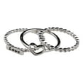 thumbnail image 4 of Polished Rhodium Plated 925 Sterling Silver Stackable Love Rings Band White CZ Female Size 7, 4 of 4