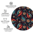 thumbnail image 3 of Lsque Paisley1 Pattern 4" Drink Coasters Set of 4, PVC Leather Absorbent Coasters, Table Coaster Set Decorative Coffee Cup Coasters Housewarming Gift -Round Shape, 3 of 6